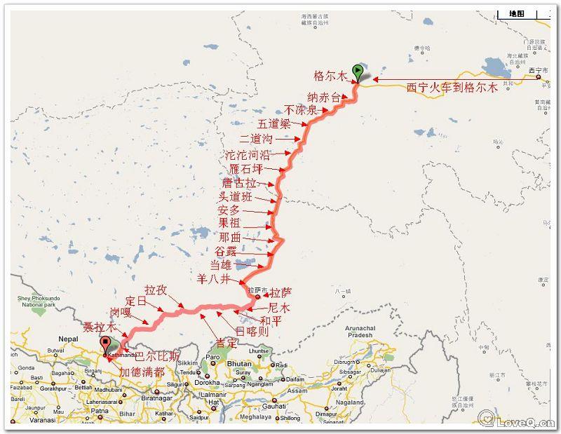 青藏线地图_川藏线青藏线地图图片